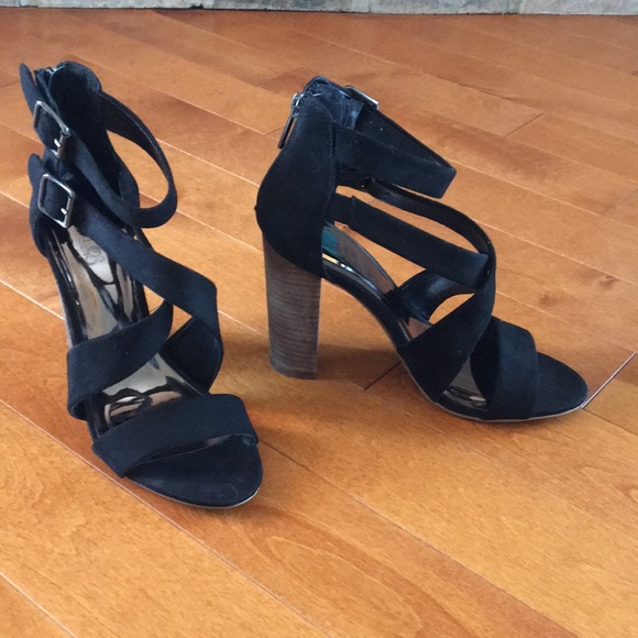 Carlos Santana size 8 black suede high heel sandals. - Picture 3 of 7